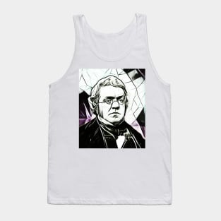 William Makepeace Thackeray Black and White Portrait | William Makepeace Thackeray Artwork 3 Tank Top